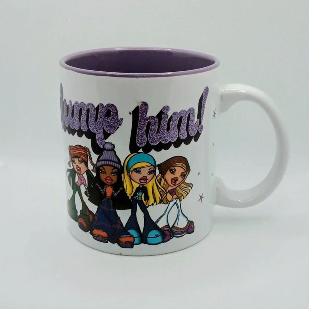 Bratz Dolls Coffee Mug Purple Glitter 20oz 2000s Y2K Nostalgia Mug